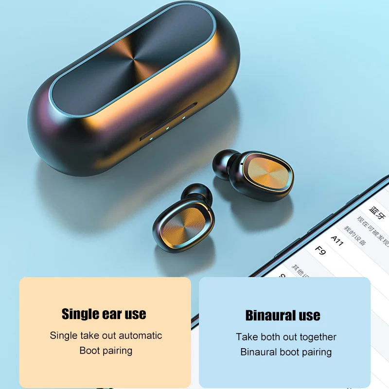 Наушники-вкладыши TWS Bluetooth наушники с мини-зарядным устройством Шум-снижение