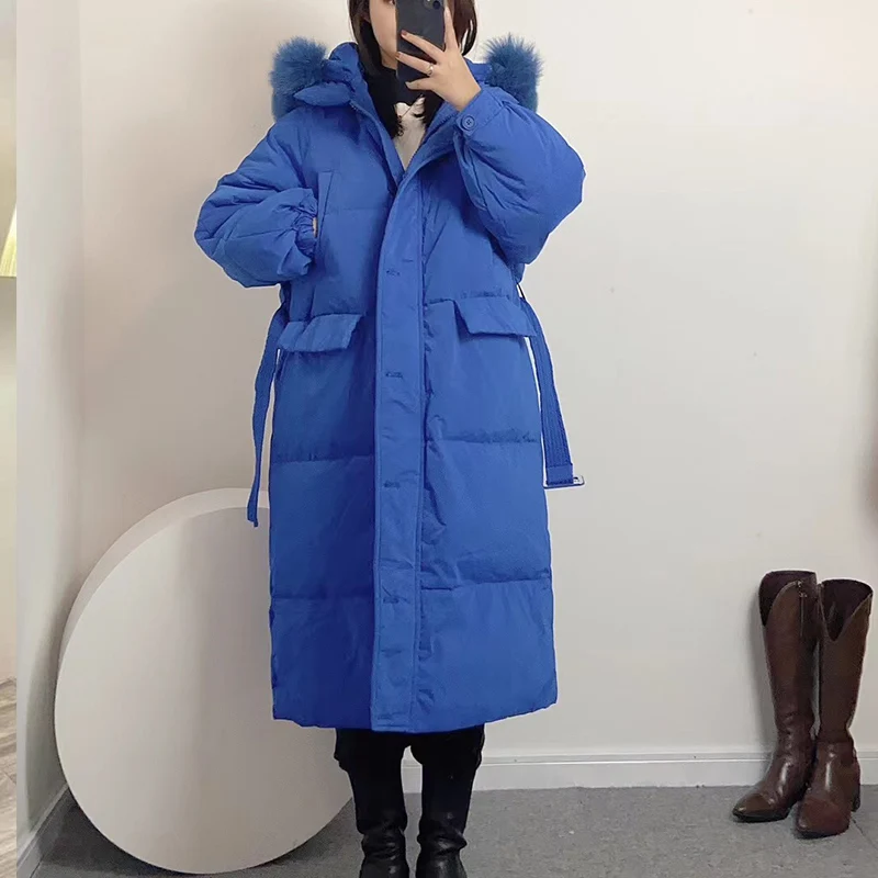 Fitaylor/зимняя длинная Повседневная куртка для женщин 90% белый пуховик на утином