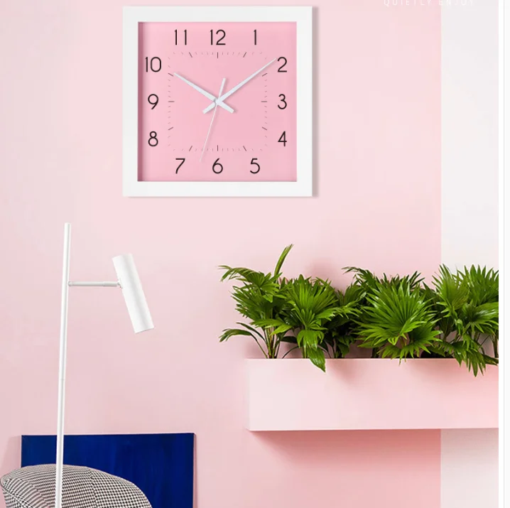 Скандинавские квадратные настенные часы современные минималистичные для