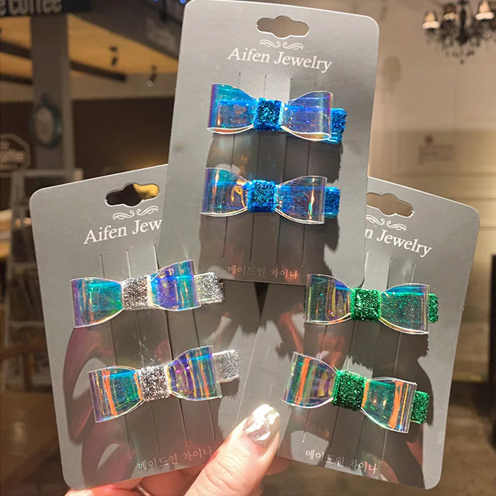 1 Набор Фэнтези прозрачные цветные заколки для волос с бантом женщин и девочек