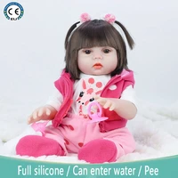 53cm baby silicone reborn realistic vinyl body doll drink water bath and pee newborn toddler girl toy christmas birthday gift