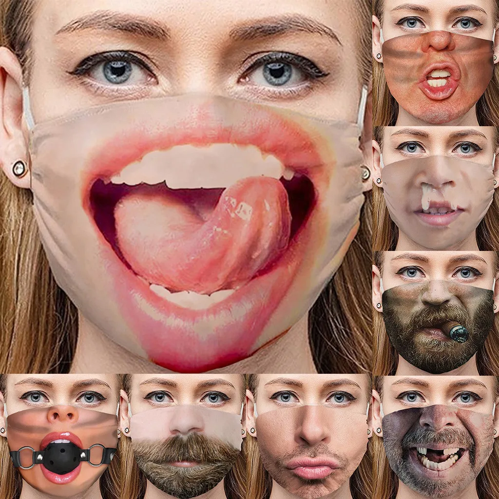 Хлопковая Пылезащитная маска мультяшное выражение зубы Chanyeol лицевой респиратор