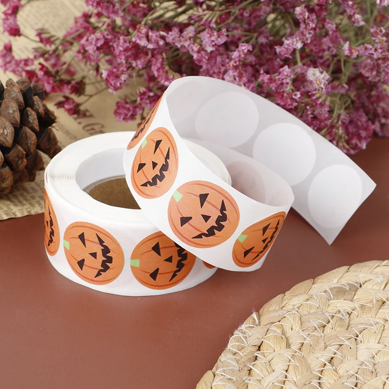 500pcs/1 roll Halloween Decoration Labels Seal Stickers Pumpkin ghost Cat Elf Witch Ghost Sealing Gift Paper Label Sticker | Дом и сад