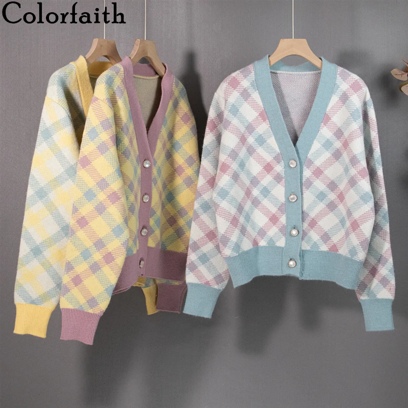 Colorfaith/Новинка 2021 года Женский свитер Сезон осень-зима Модный Элегантный