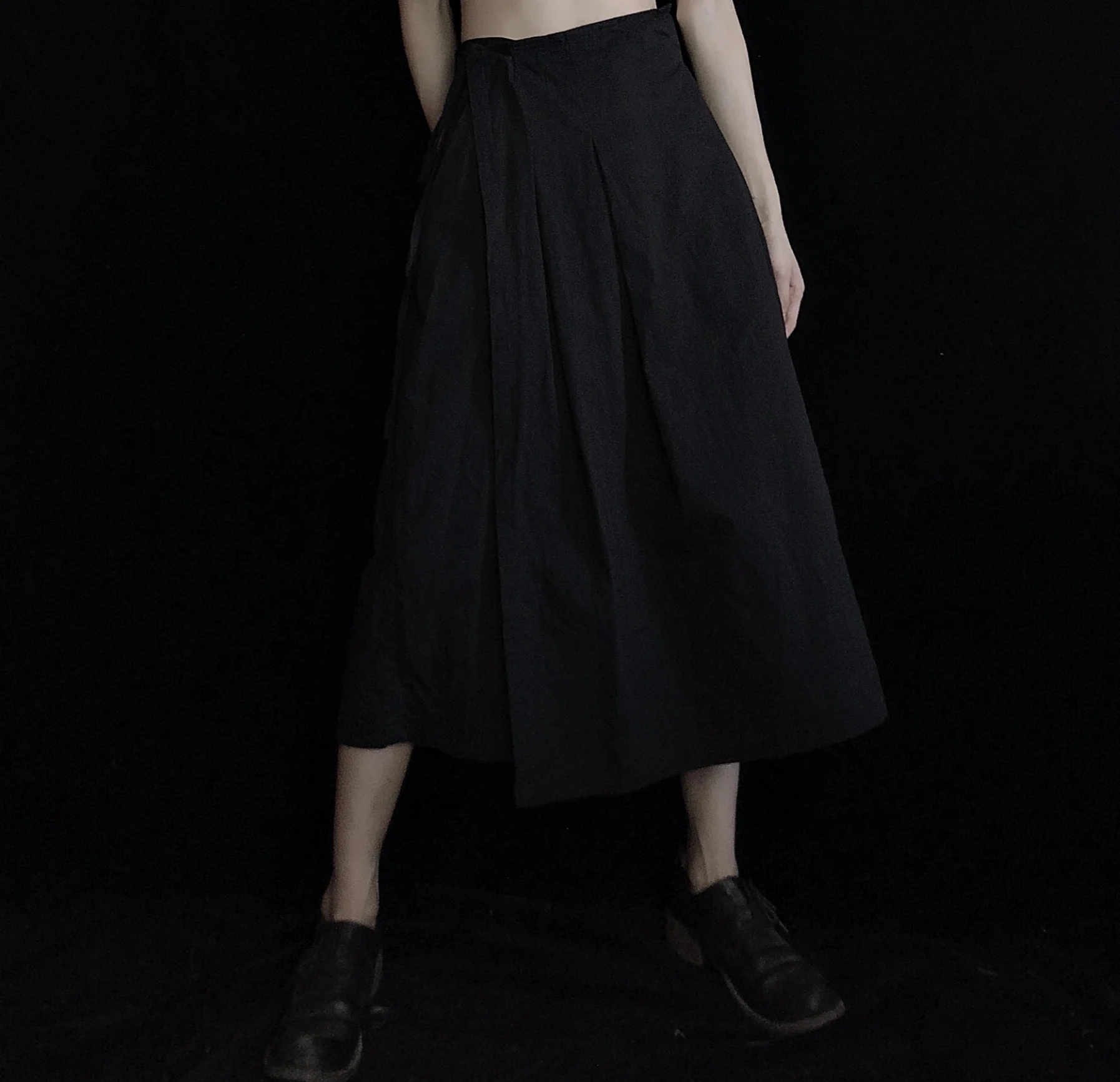 [DARK] Diablo Yamamoto Yoji Niche Style Washed And Worn Retro Irregular Bandage Skirt Pants Samurai Pants Loose And Versatile