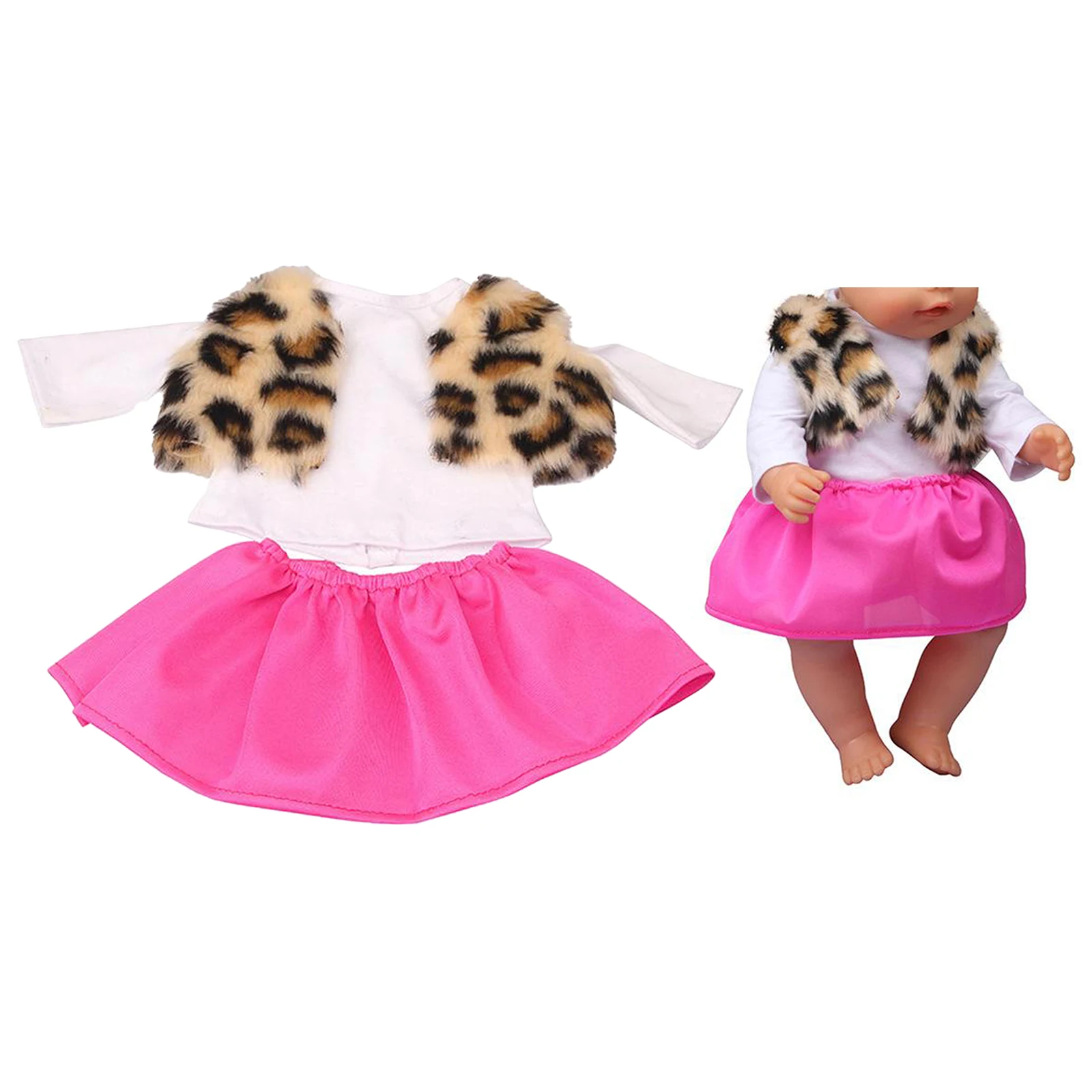 

Модный наряд с меховым принтом для одежды 18 дюймов