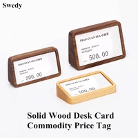 102x64mm wood mini slant sign holder display stand photo picture frame table acrylic clear price label card holder tags