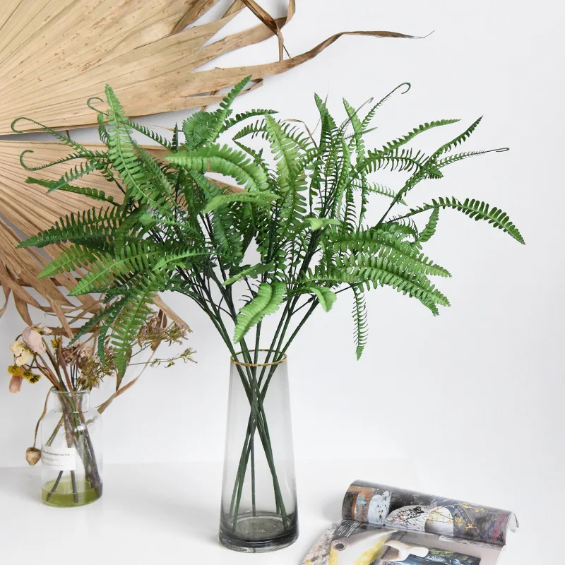 

Artificial Single Branch Persian Leaf Fern Plant Green Leaves for Wedding Flower Arrangement Background Wall Decoration