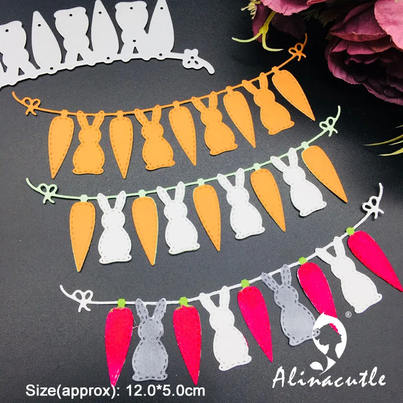 Металлическая высечка Пасхальный кролик морковь баннер скрапбук бумага ручной