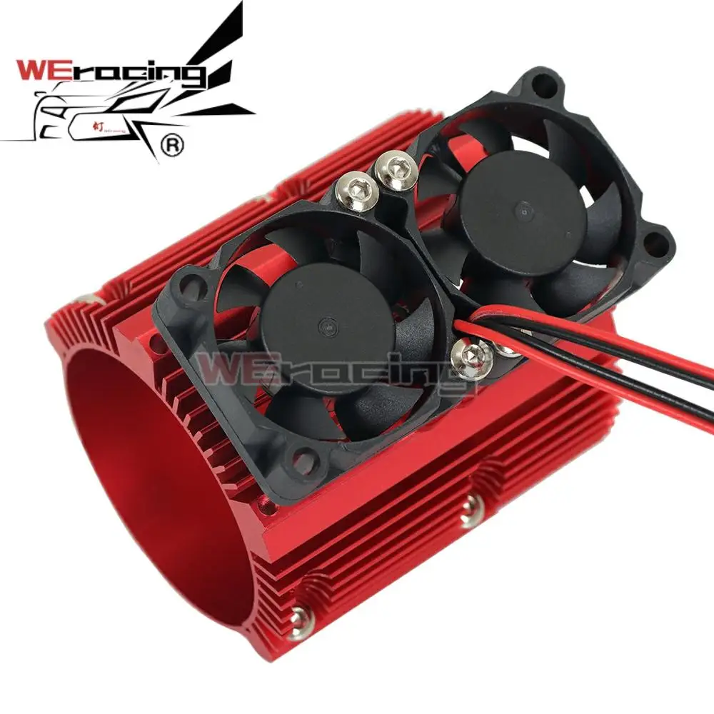 

1PCS 41-43mm Metal Dual Fan Motor Radiator Heat Sink for 1/8 RC Car Monster Truck Traxxas SUMMIT E-REVO