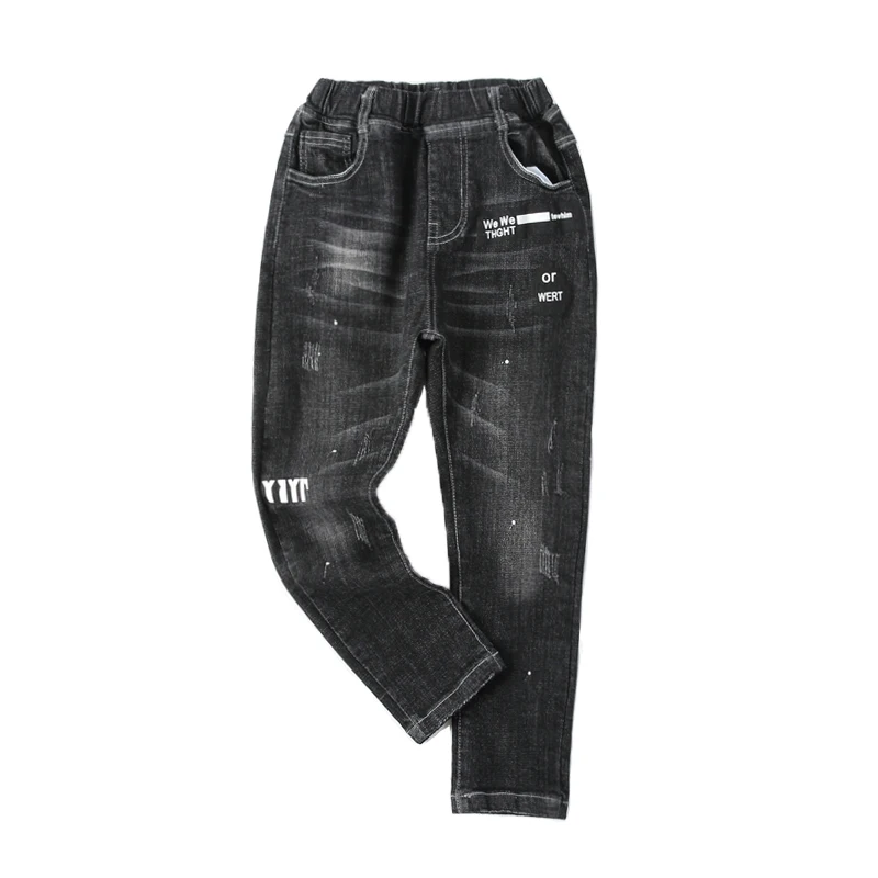 Детская одежда Длинные Стильные хлопковые джинсы для мальчиков осенне-весенние