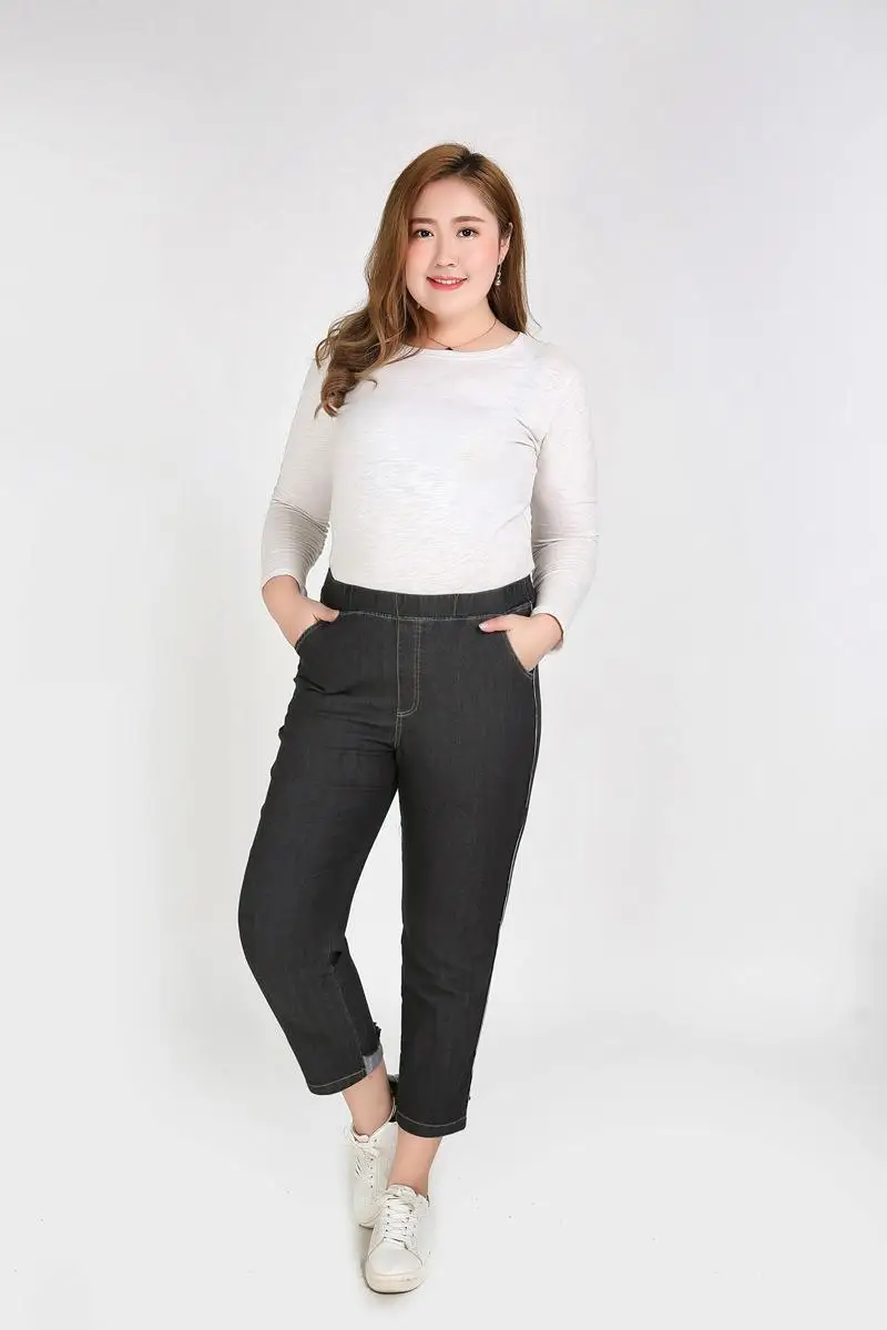 2XL-9XL женские большие размеры джинсы повседневные с высокой талией стрейч джинсовые брюки женские 5XL 6XL 7XL Большие размеры зимние обтягивающие джинсы брюки