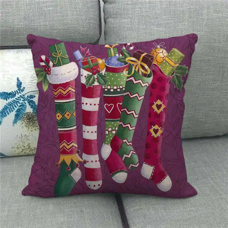 45 см * с надписью &quotMerry Christmas&quot &quotс носом&quot венок из льна/хлопка наволочки для