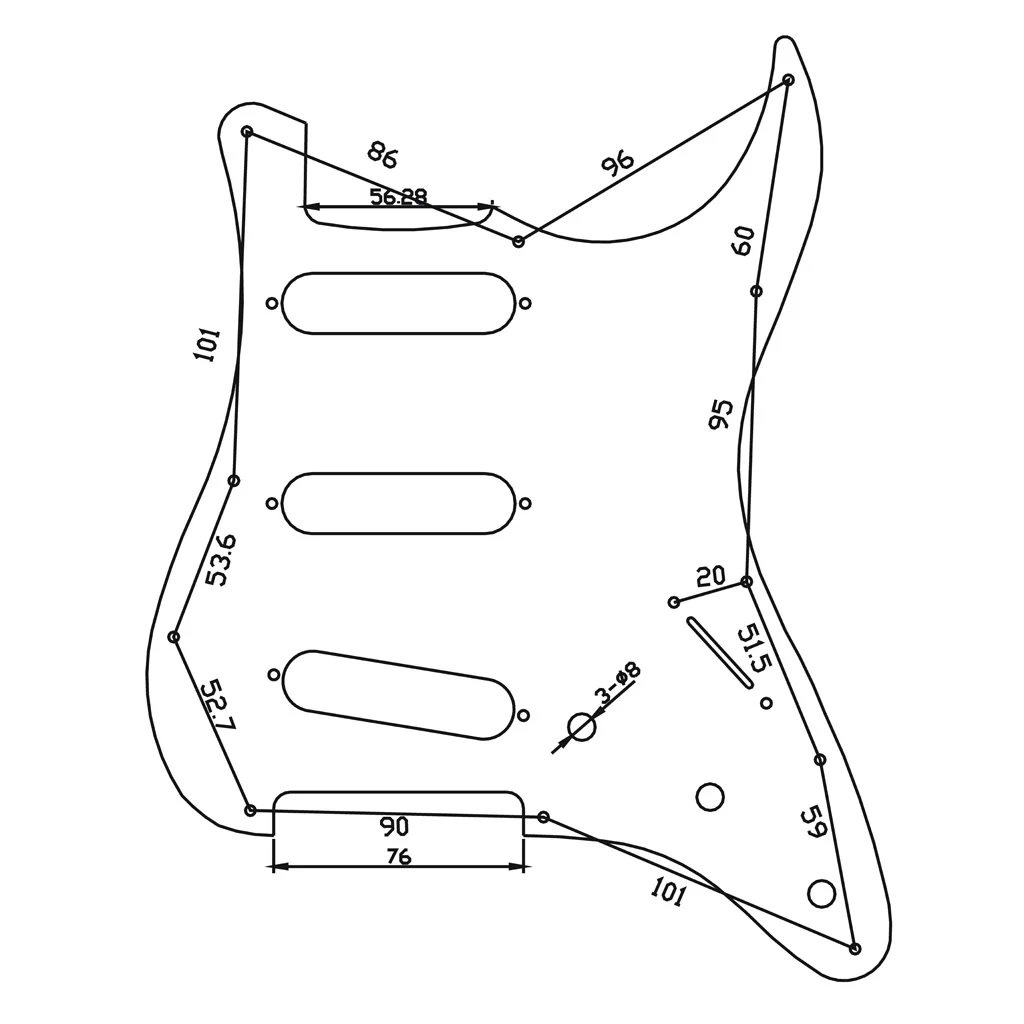 

3ply Pickguard 11 Holes Guitar Scratchplate for Electric Guitars SSS