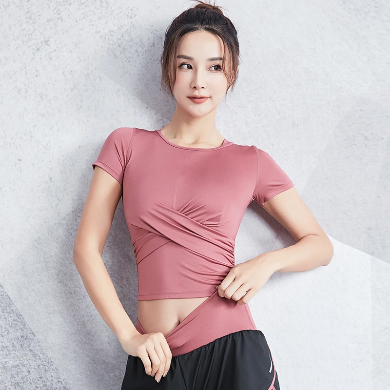 Brand 2020 Sport Shirt Workout Running Tops Short Sleeve Women Cross Fitness Gym Slim T-shirt Quick Drying