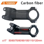 TOSEEK 17 градусов mtb стержень из углеродного волокна Сверхлегкий велосипедный стержень для 31,8 мм руль 5060708090100110120 мм велосипедные запчасти