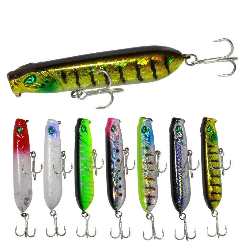 

Popper Fishing Lures High Quality professional Hard Baits 8cm/10cm 12.5g/18g 7 colors Topwater Wobblers Fishing Tackle Baits