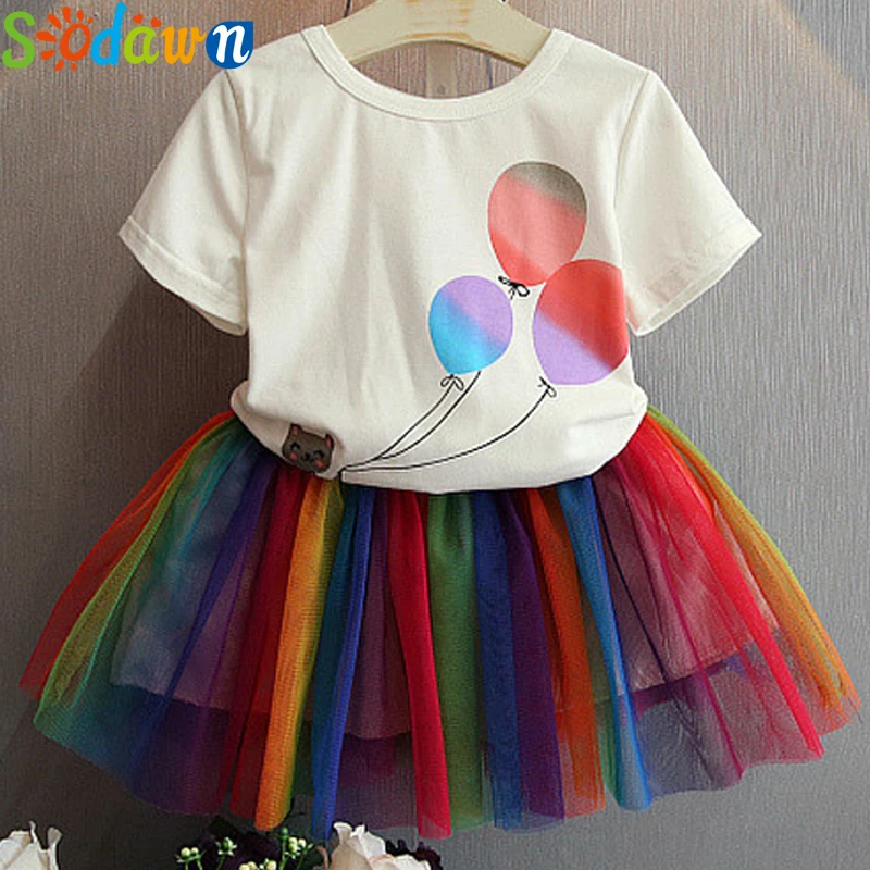 Sodawn/Летняя одежда для девочек с героями мультфильмов футболка короткими