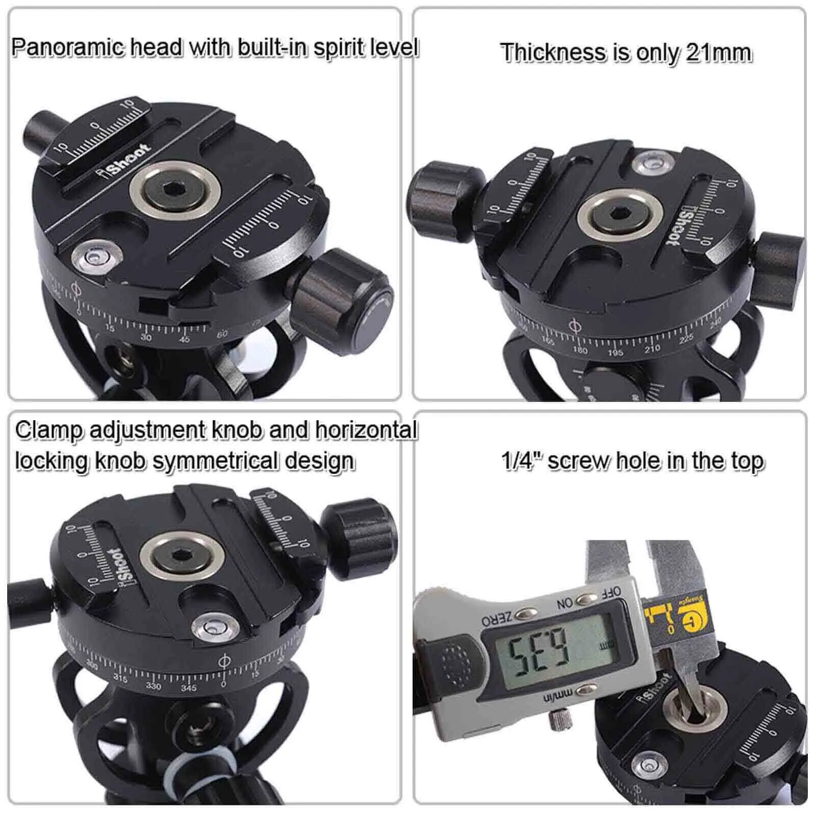 Панорамная шаровая Головка iShoot 2D 360 для камеры штатив монопод БЫСТРОРАЗЪЕМНАЯ