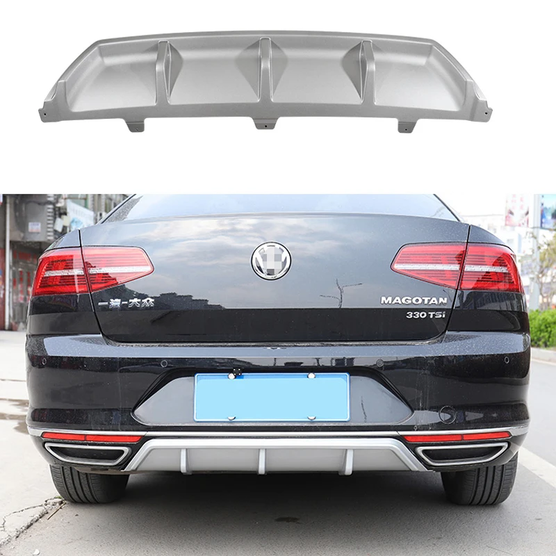 Для Volkswagen Passat B8 2017 2018 2019 АБС цвета черный/серебристый задний бампер для губ