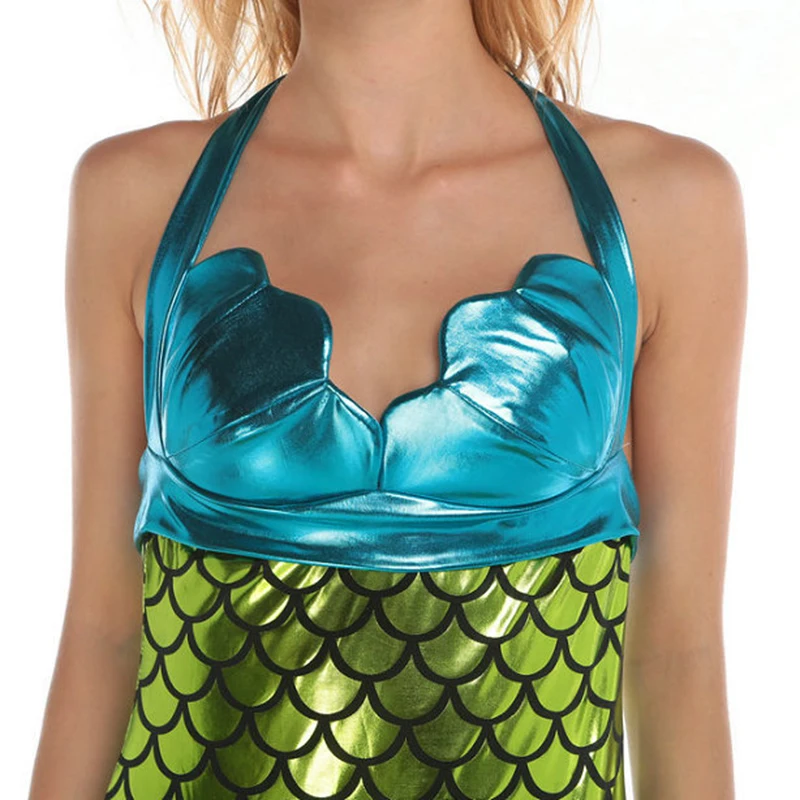 Горячая распродажа женский костюм русалки Хэллоуин косплей платье сексуальное