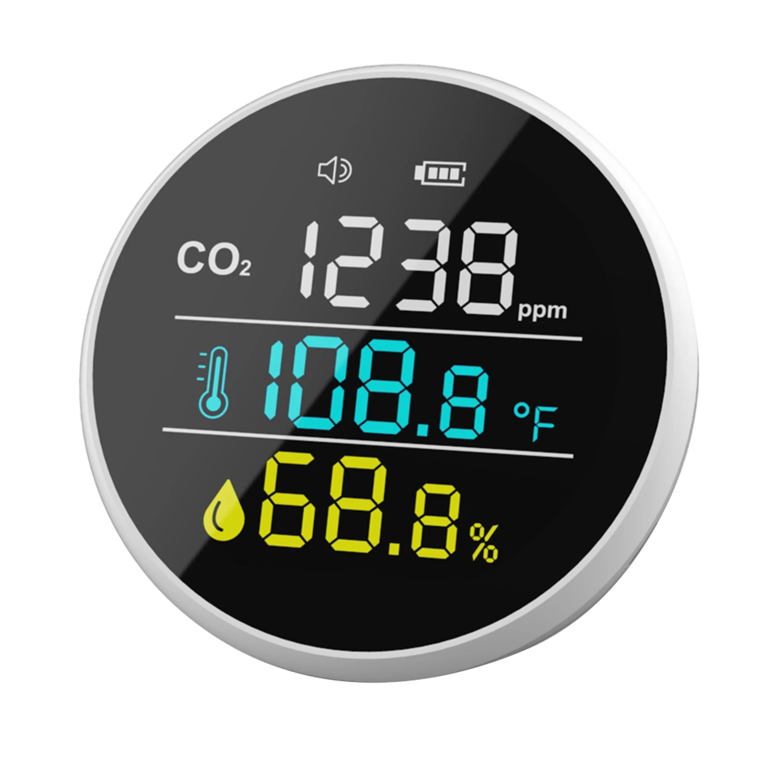 

Indoor CO2 Meter Mini Carbon Dioxide Detector Temperature Humidity Sensor Tester Air Quality Monitor Real Time Reading CO2 Alarm