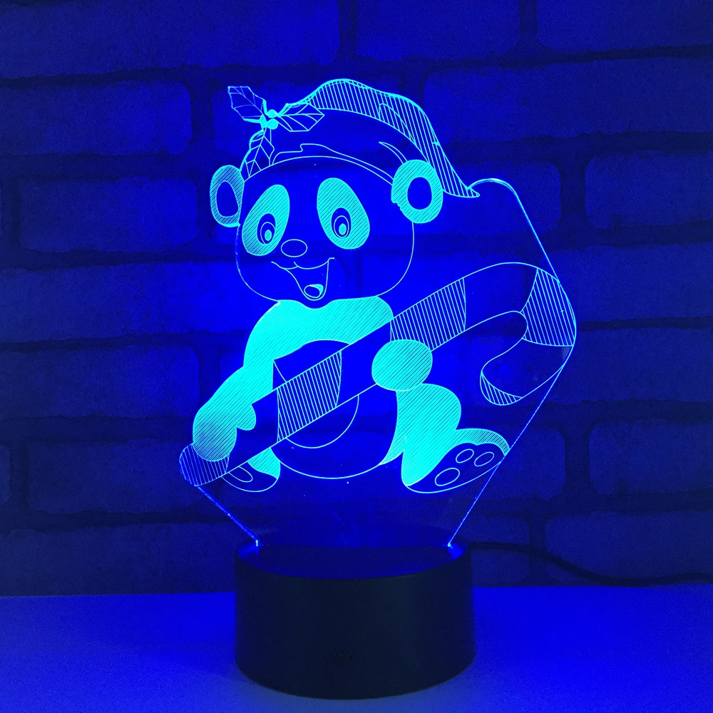 

Panda LED RGB Night Light 7 Color Change Desk Light 1864 Action Figure PVC Kids Toys Brinquedos Christmas Gift