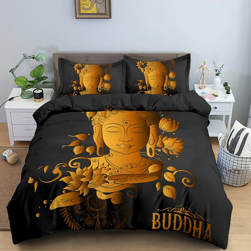 

Drop Shipping Meditation Buddha King Bedding Set Psychedelic Mandala Duvet Cover Sing Double Twin Queen Size With PIllowcase