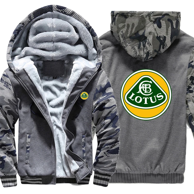 

Lotus Hoodies Winter Camouflage Sleeve Jacket Men Fleece Lotus Polo Sweatshirts