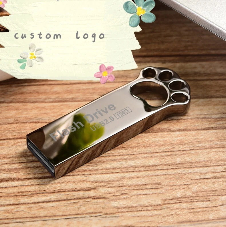 Металлический флеш накопитель в виде кошачьей лапы 2 0 ГБ 32 64 16 высокоскоростной Usb