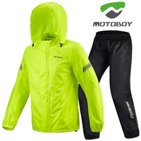 motoboy stylish cool yellow black pu rainproof outdoor camping sport jacket and pants motorcycle waterproof riding raincoat set