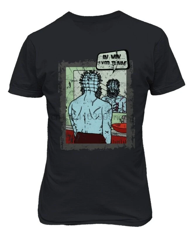 Футболка с принтом Hellraiser Pinhead cenobite Хэллоуин ужас Мужская футболка|Мужские