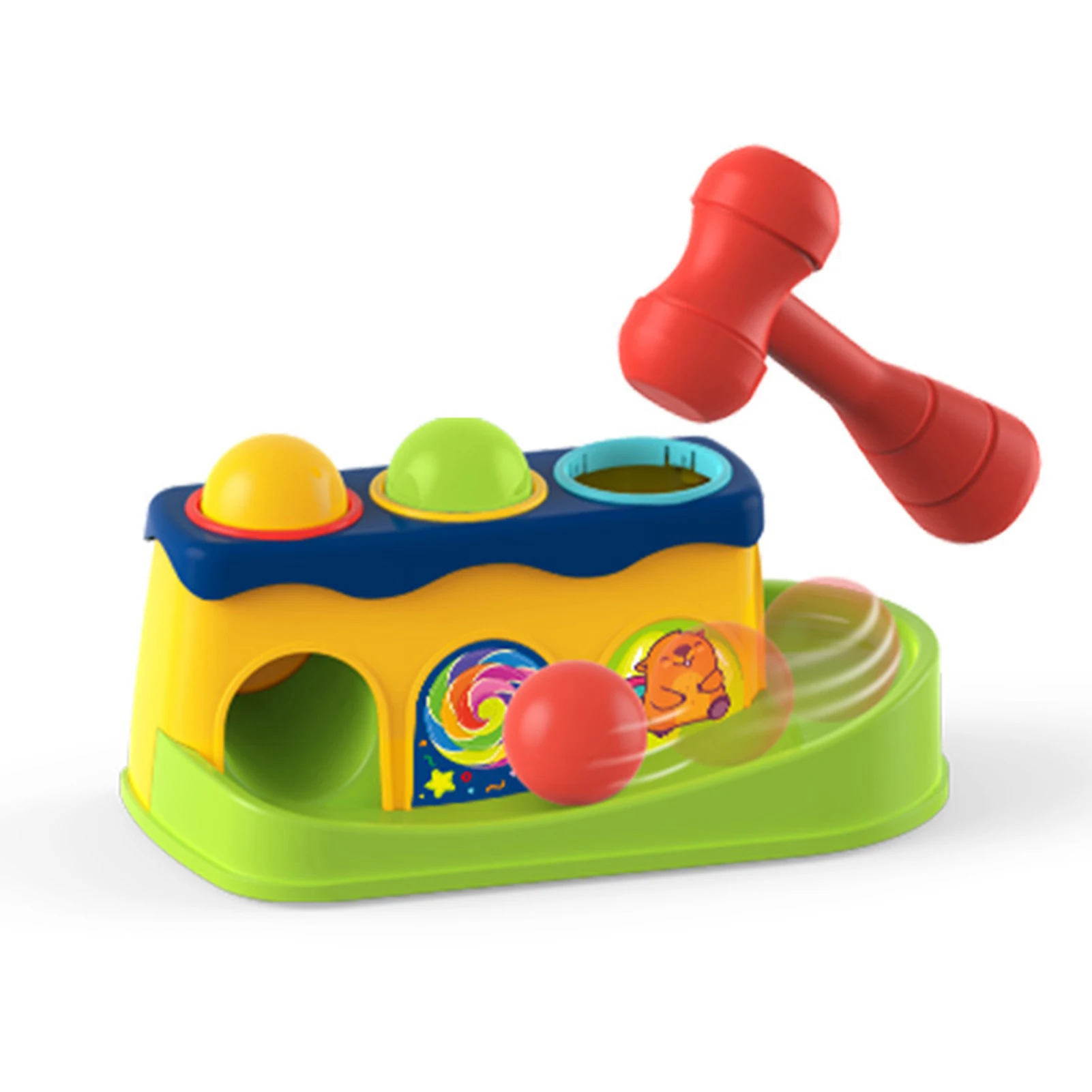

Baby Educational Knock Toy Piling Platform Small Hammer Percussion Table Percussion Toy Help Children Improve Fine Motor Skills