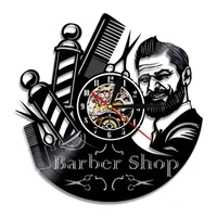 barber shop oclock decorative wall clocks hairdresser vinyl wall clock modern design 3d watches wall decor for barber salon