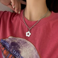 fashion necklace korea fashion flowers necklace for women 2021 trend personality collarbone chain grunge jewelry wholesale