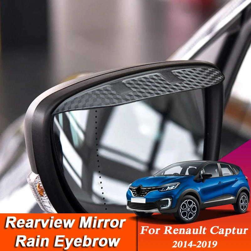 

2pcs Car-styling For Renault Captur 2014-2019 Carbon Fiber Rearview Mirror Eyebrow Rain Shield Anti-rain Visor Auto Accessories