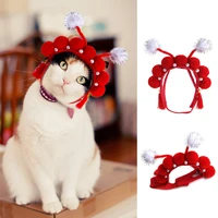 new pet chinese style hat teddy dress up peking opera fringed headgear cat headgear pet supplies cat accessories pet hat for dog