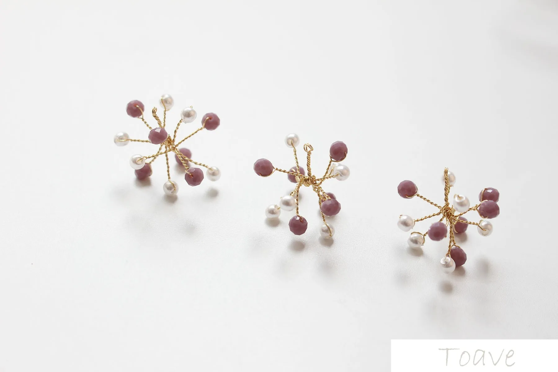 

Three-dimensional crystal beads copper wire around snowflakes diy material accessories