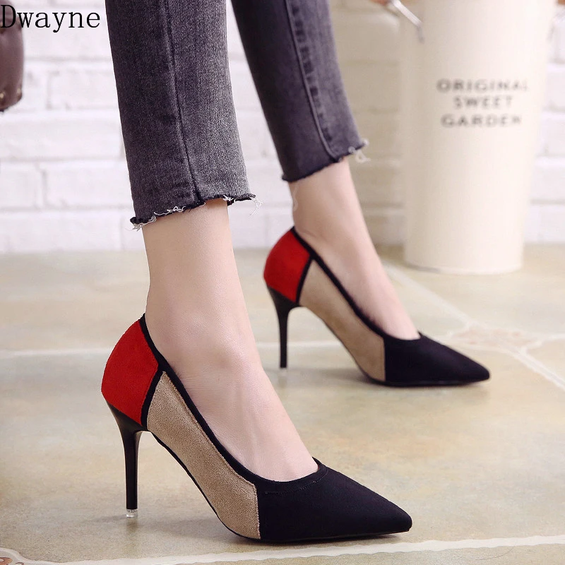 Туфли лодочки женские на высоком тонком каблуке с острым носком|Женские туфли| |