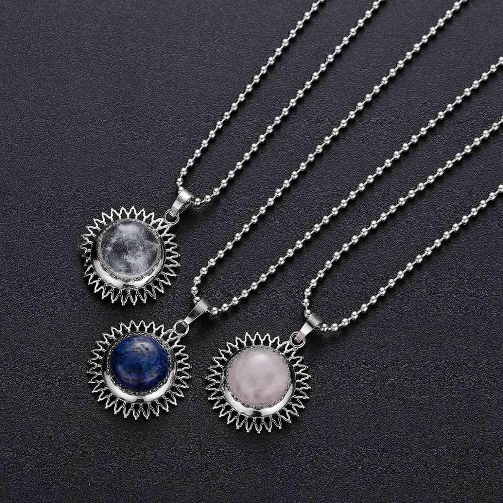 Кулон из солнечного камня ASHMITA кулон натурального с кристаллами Sun Moon кулоны