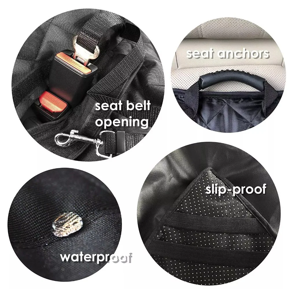 vender Cão à Prova Dwaterproof água Capa De Assento Do Carro Do Cão De Estimação Esteira De Viagem Malha Portador Do Cão Protetor De Almofada Do Carro Com Cinto De Segurança