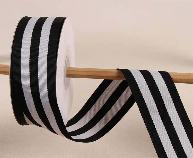 Полосатая корсажная лента из полиэстера 25 ярдов черная белая полосатая тесьма