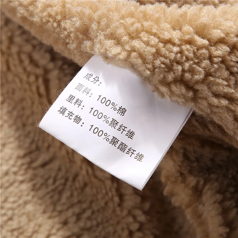 2021 Winter Jacket Men Cotton Padded Warm Fleece Parka Coat Casual Lamb Fur Collar Male Jacket Windproof Men Plus Size 5XL