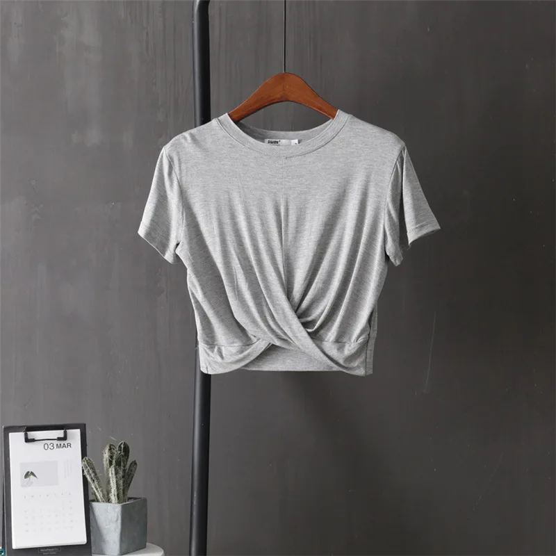 Yoga Short Sleeve T-shirt Women's Sexy Open Navel Short Fitness Clothes Running Training Quick Drying Sports Top