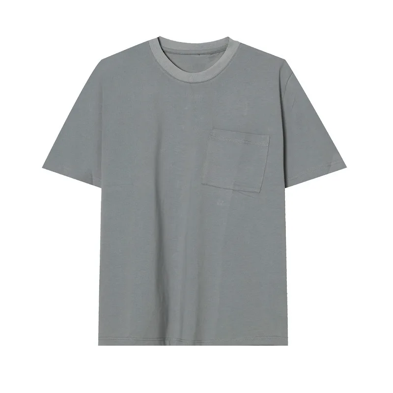 

Summer new product pocket T-shirt men's Japanese style loose simple solid color short-sleeved shirt M1-AM-2631