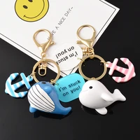 cartoon cute little whale couples key ring car key ring creative girls handbag pendant