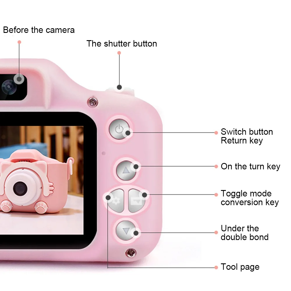 

X5S 2.0'' 12MP Mini Kids Camera IPS Screen HD 1080P Children Digital Photo Camera Toy with 600mAh Lithium Battery Christmas Gift