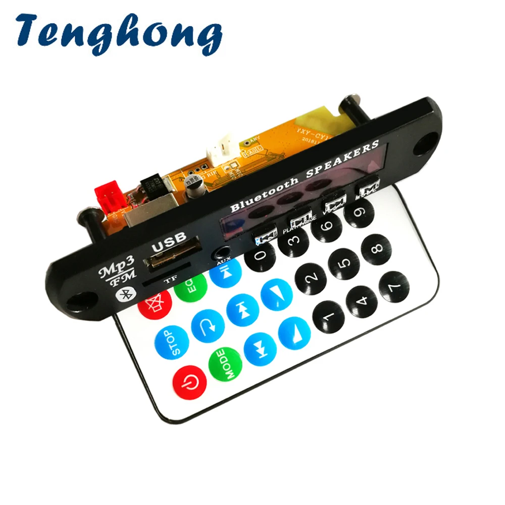 Tenghong MP3 декодер плата Bluetooth 4 2 DC5V 9V 12V Аудио декодирующий модуль APE FLAC WMA WAV TF радио USB