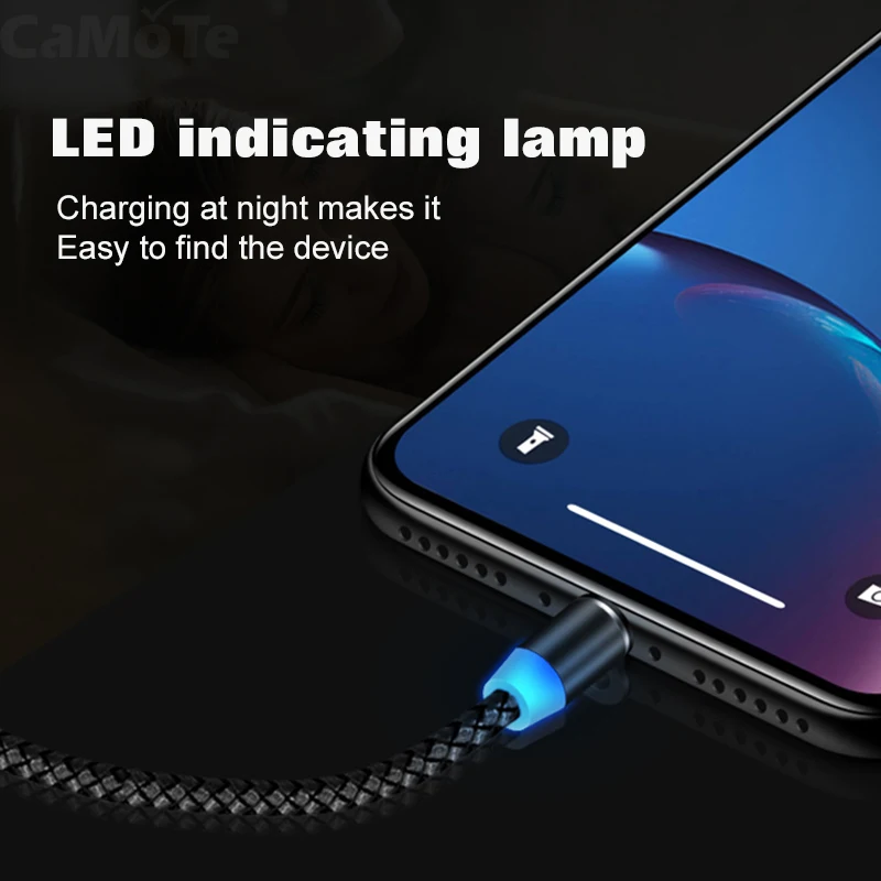 Магнитный кабель Micro USB для iPhone xs Samsung A50 Android быстрая зарядка Type C зарядный провод