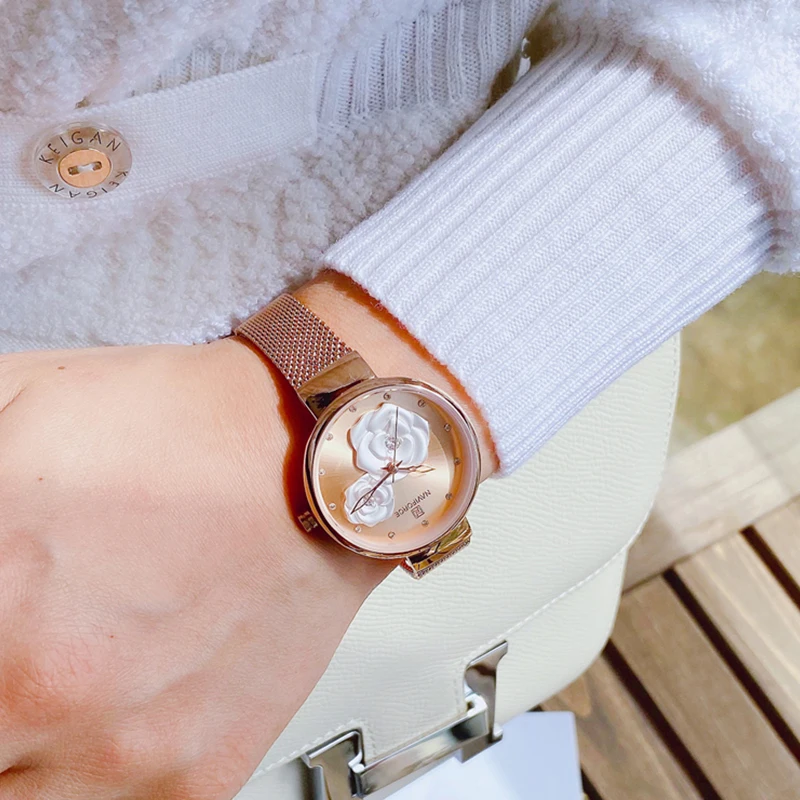 Часы наручные NAVIFORCE женские кварцевые роскошные брендовые стильные креативные с